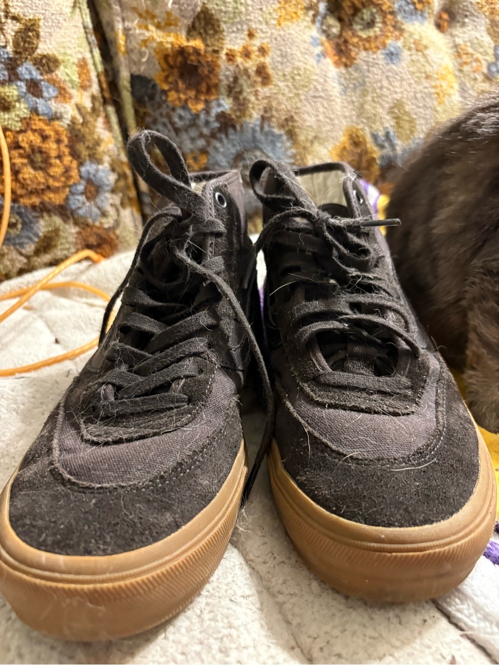 Vans Brown Suede Canvas Sneakers with Gum Sole